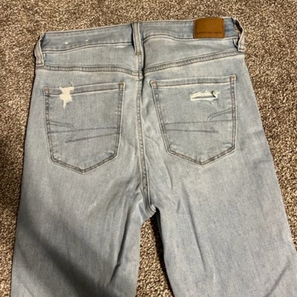 AMERICAN EAGLE Women's Jeans Next Level Stretch High Waisted Button Fly 4Long - Picture 4 of 6